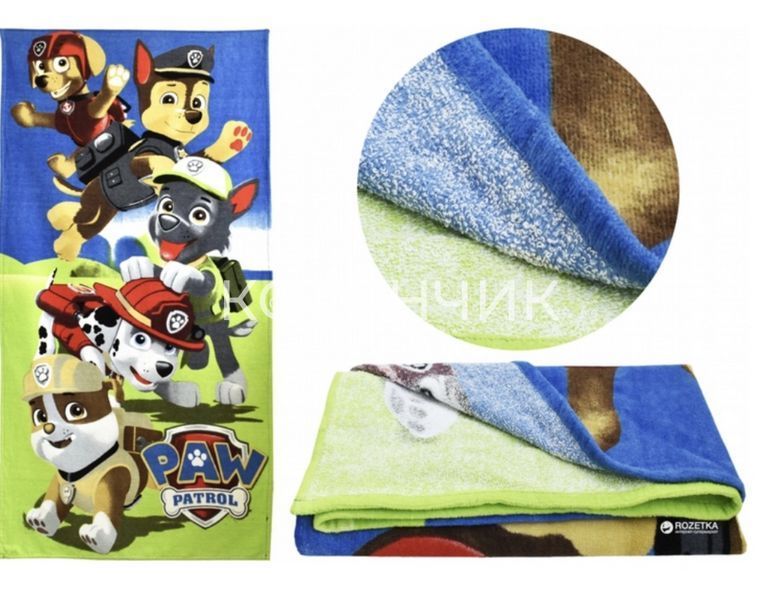 Пляжний велюровий рушник 70х140см Туреччина Paw Patrol 2074 фото КОТОНЧИК