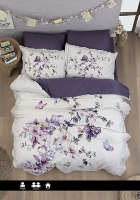 Постельное белье First Choice 3D Satin 200×220 Martina Purple 0307 фото КОТОНЧИК