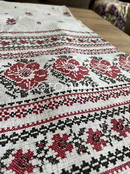 5штук довгих лляних рушників 40х150 см Вишивка на сірому 1796 фото КОТОНЧИК