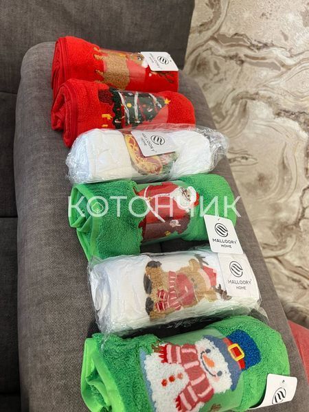 Набір новорічних рушників Malloory Home 66213, 6 штук, мікрофібра, 50х90см 1292 фото КОТОНЧИК