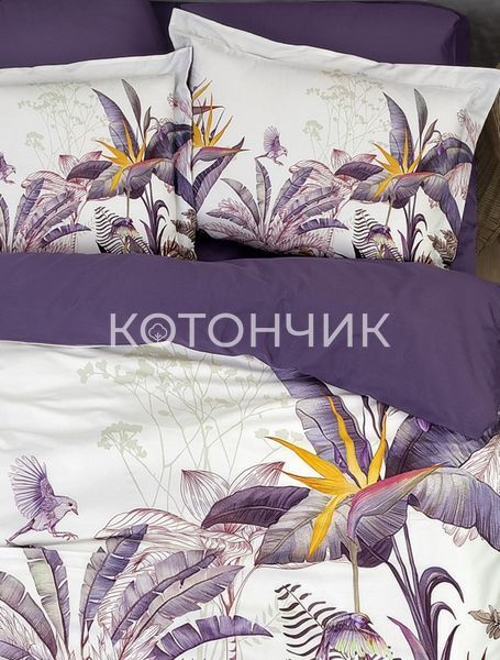 Постільна білизна First Choice 3D Satin 200&times;220 Palm Garden Purple 0309 фото КОТОНЧИК