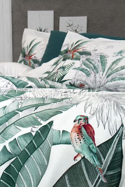 Постільна білизна First Choice 3D Satin 200&times;220 Palm Garden Oil Green 0310 фото КОТОНЧИК