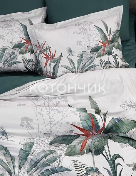 Постільна білизна First Choice 3D Satin 200&times;220 Palm Garden Oil Green 0310 фото КОТОНЧИК
