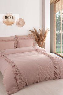 Постільна білизна з рюшею Istanbul Romantica Rose євро