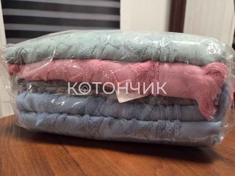 Набір рушників 6 штук махра/жакард, 70х140 см 2755 фото КОТОНЧИК