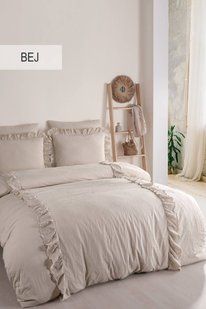 Постільна білизна з рюшею Istanbul Romantica Bej євро
