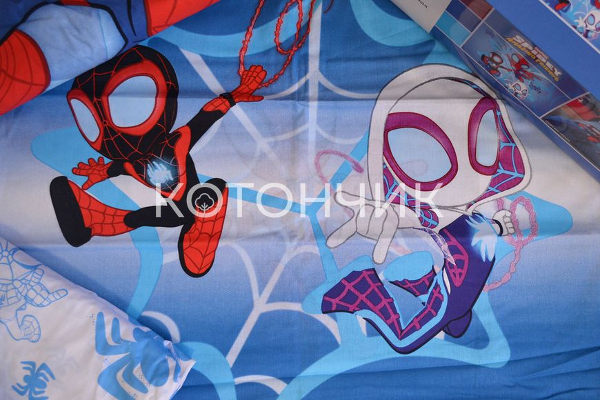 Постільна білизна TAC Disney 160×220 см Spidey And Friends 1504 фото КОТОНЧИК