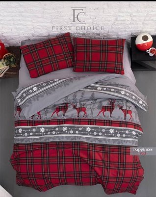 Постельное белье First Choice Flanel Happiness Red 0127 фото КОТОНЧИК