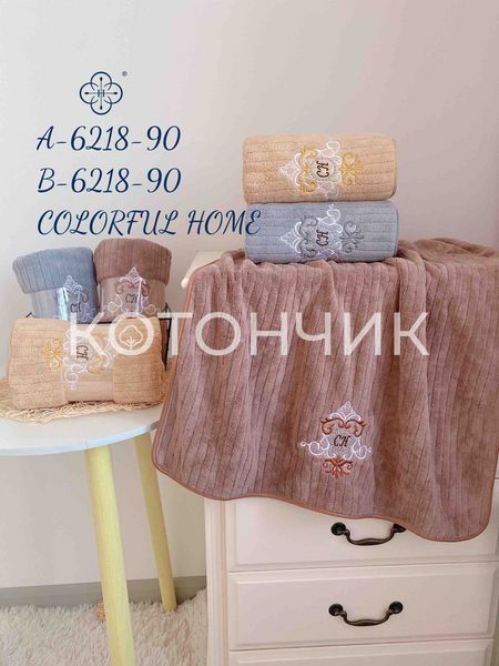 Набор полотенец Colorful Home 6218, микрофибра, 50х90см, 3 штуки 1147 фото КОТОНЧИК