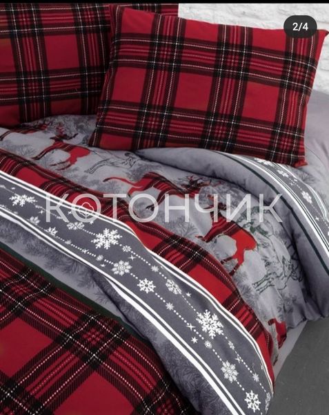 Постільна білизна First Choice Flanel Happiness Red 0127 фото КОТОНЧИК